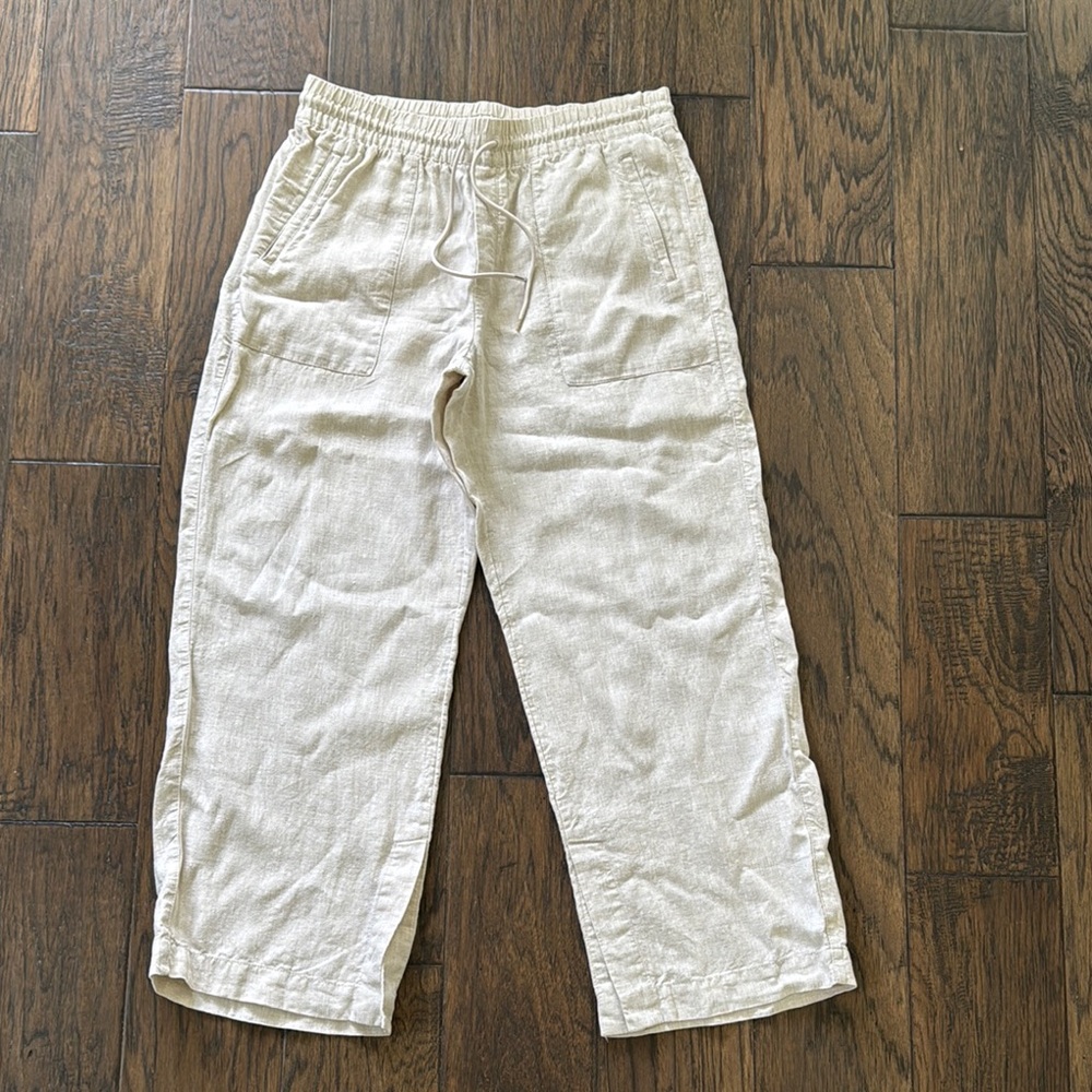 Retreat Linen High Ride Wide Leg Pant Athleta size large